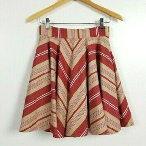 ***SOLD*** Zara red & beige striped circle skirt with pockets